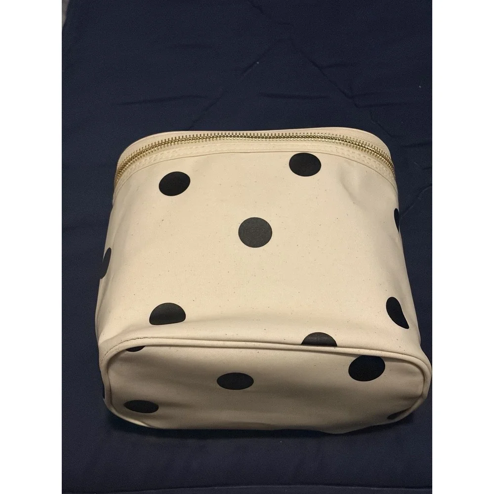 Kate Spade New York Polka Dot “Lunch” Beige & Black Insulated Lunch Box Tote Bag